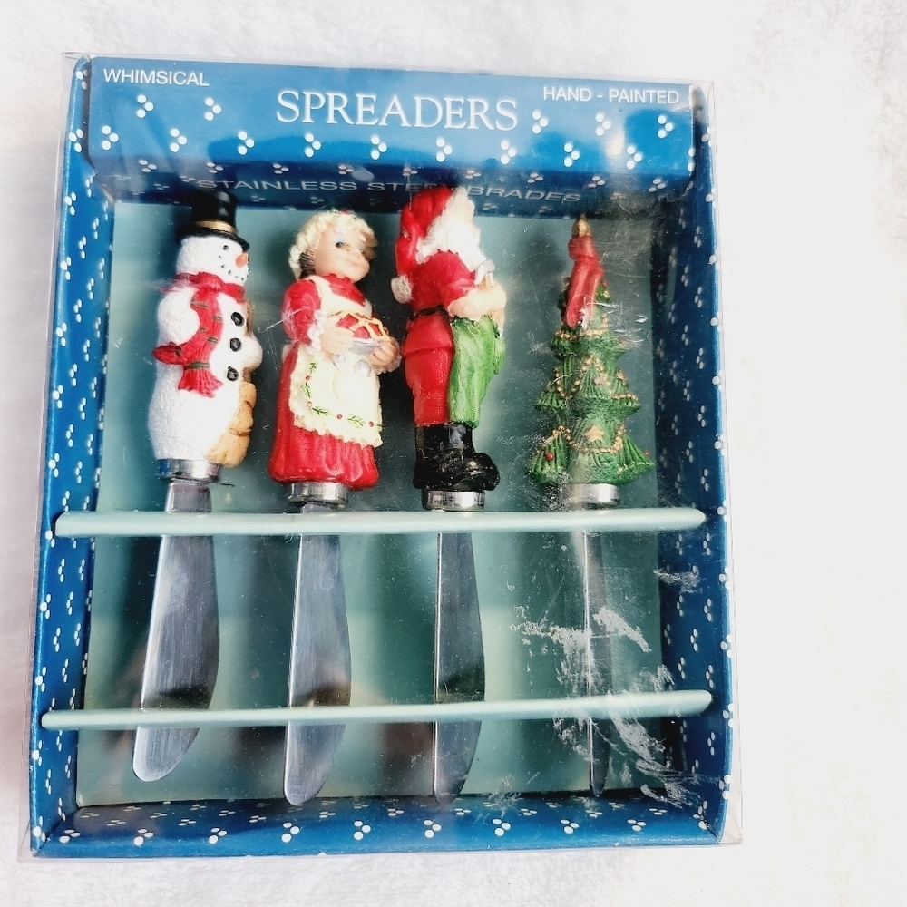 CHRISTMAS Hand painted stainless steel spreaders and nutcracker stoking - Picture 4 of 6
